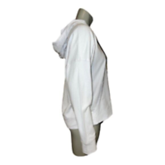 DKNY Sport White Pigment Dyed Two Tone Logo Distressed Hoodie Womens XS NWT - Picture 5 of 9